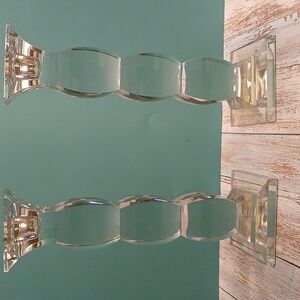 Elegant Clear Glass Bohema Lead Crystal Candle Holders